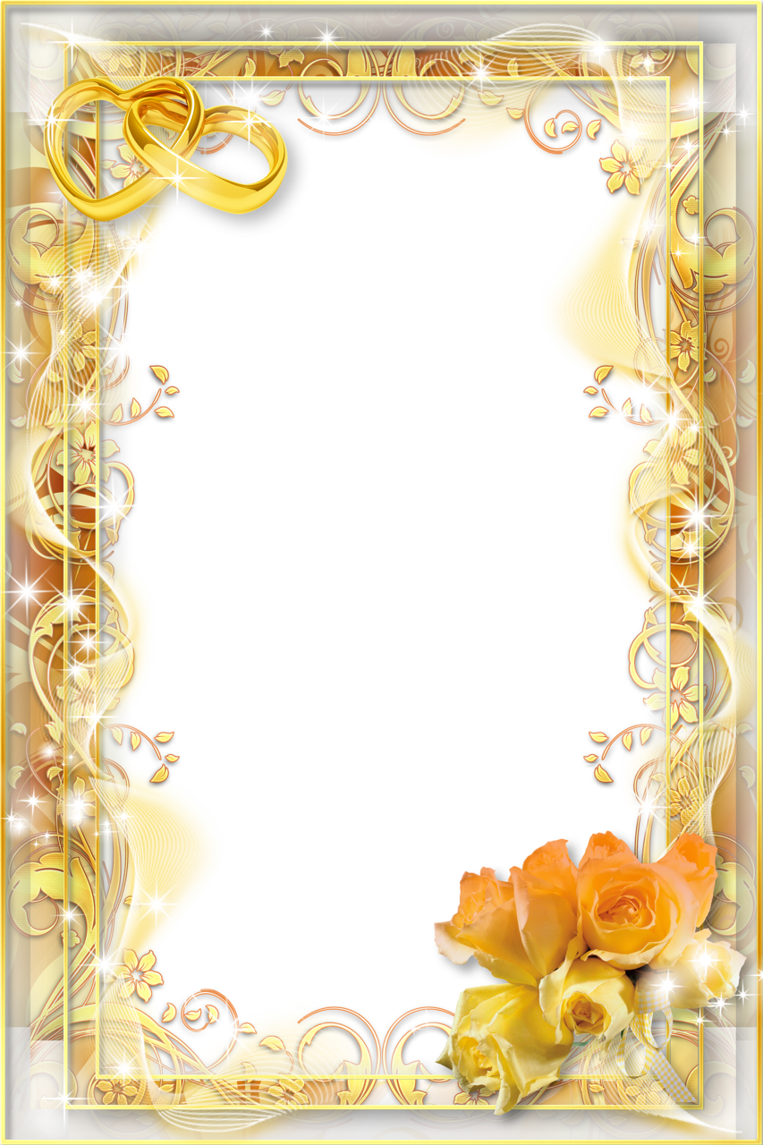 Yellow Wedding PNG Photo Frame | Gallery Yopriceville - High-Quality